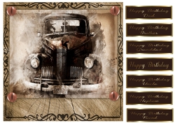 8x8 Old Car Birthday