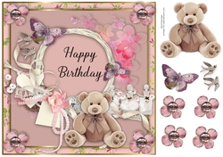 8x8 Teddy Birthday Wishes