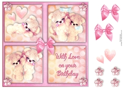 8x8 Teddies With Love Birthday
