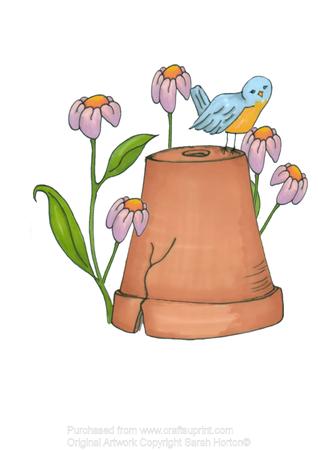 Birdie on a Plantpot