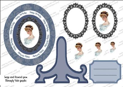 Harrison Fisher Elegant Lady Blue Oval