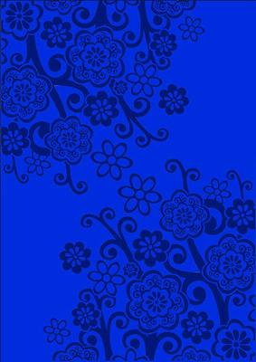 Retro Floral in Midnight Blue
