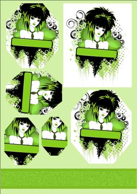 Emo Girl Lime Green