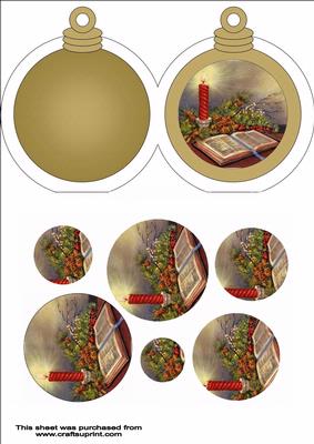 Christmas Bauble Book and Candle