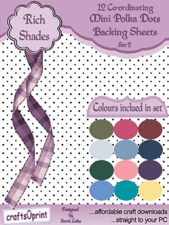 Mini Polka Dot Backing Papers Set 2 Rich Shades