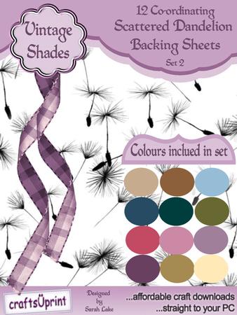 Dandelion Clock in the Wind Set 2 Vintage Shades