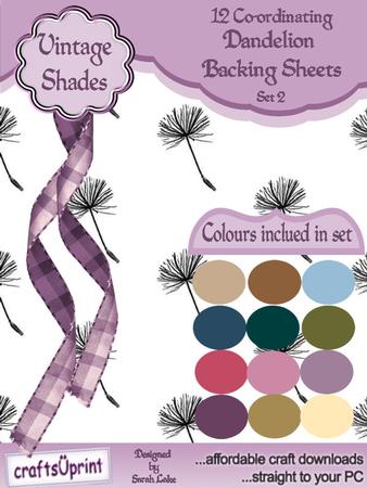 Dandelion Clock Set 2 Vintage Shades