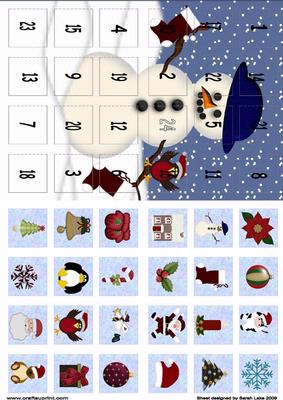 Advent Calendar Card 'snowman 2'