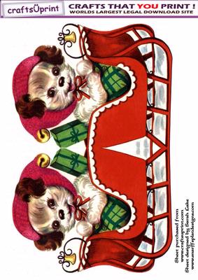 Christmas Dog in Sleigh