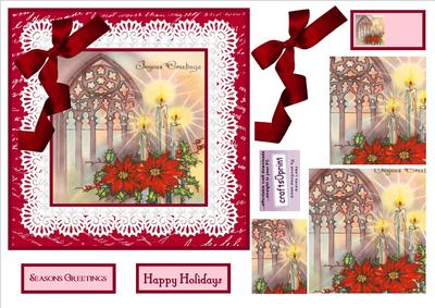 Church Window and Poinsettia