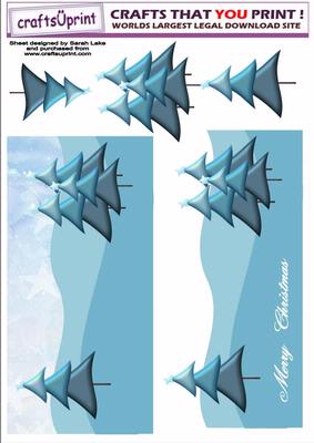 Contempary Trees in Shades of Blue
