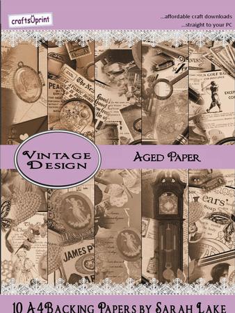 Vintage Shabby Chic Backing Papers Sepia Version