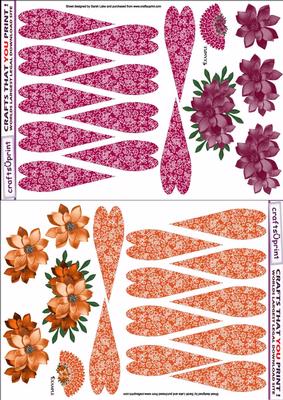 Delicate Floral Fan Topper Duo Sheet