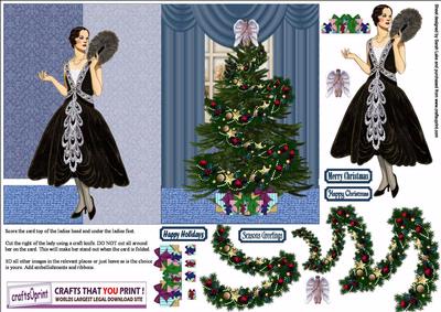 Elegant Lady Christmas Card