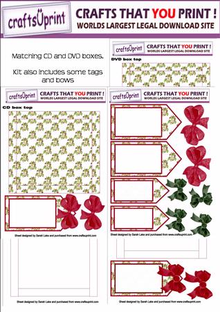 Christmas Rose on White Dvd and Cd Gift Boxes