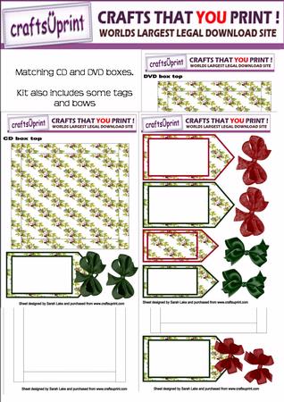 Christmas Floral Arrangement on White Dvd and Cd Gift Boxes