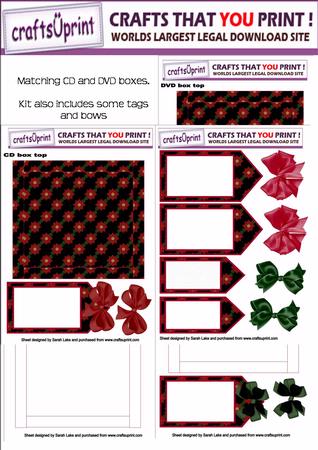 Poinsettia on Black Dvd and Cd Gift Boxes