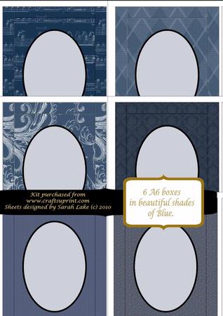 A6 Card Boxes Shades of Blue