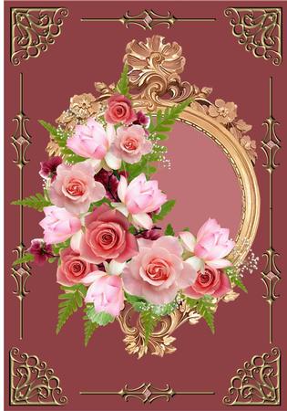 Framed Roses and Magnolias