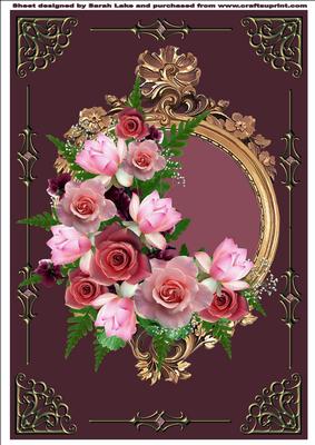 Framed Roses and Magnolias Egg Plant Background