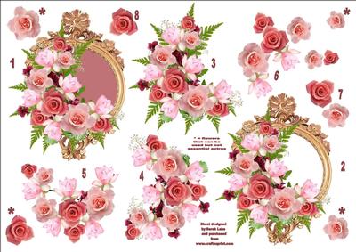 Framed Rose and Magnolia Sheet