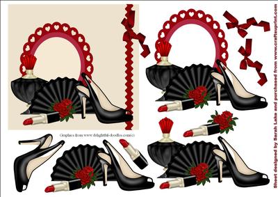 Black and Red 3D with Card Topper