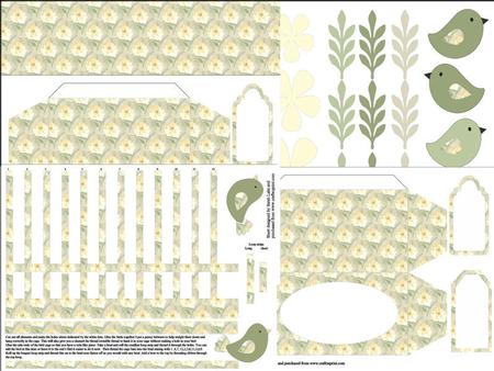 Cream Floral Birdcage