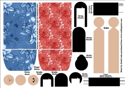 Kimono Paper Folded Doll Florals