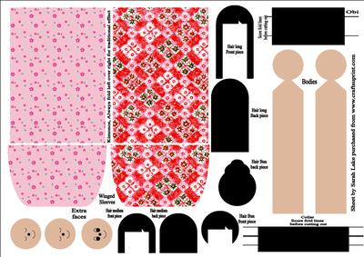 Kimono Paper Folded Doll Pink