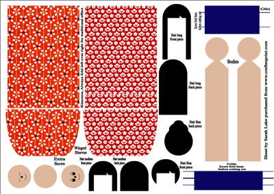 Kimono Paper Folded Doll Red