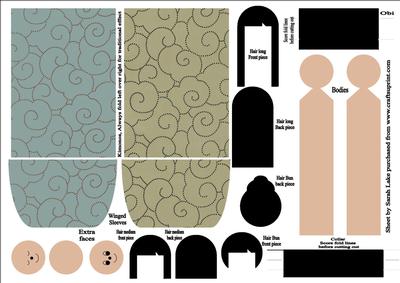 Kimono Paper Folded Doll Swirls