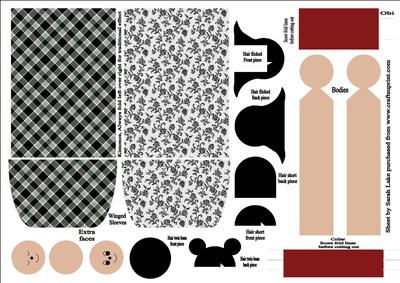 Kimono Paper Folded Doll Black by Design Twin Buns