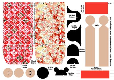 Kimono Paper Folded Doll Blossom