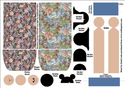 Kimono Paper Folded Doll Florals 2