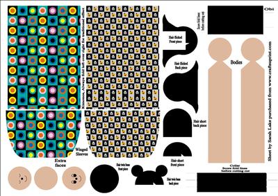 Kimono Paper Folded Doll Squares