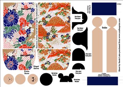 Kimono Paper Folded Doll Traditional