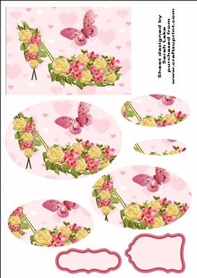 Carnation Shoe Floral Oval