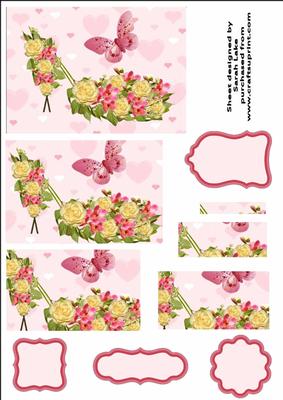 Carnation Shoe Floral Rectangle