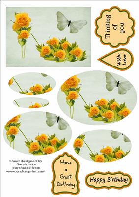 Yellow Rose Shoe Floral Oval