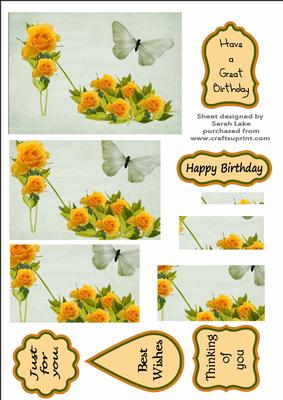 Yellow Rose Shoe Floral Rectangle