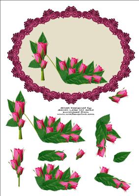 Deep Pink Rosebud Flower Shoe