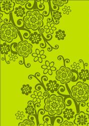 Retro Floral in Pea Green