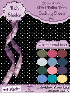 Mini Polka Dot Backing Papers Rich Tones