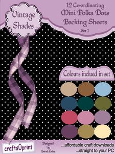 Mini Polka Dot Backing Papers Vintage