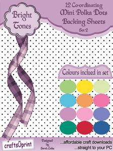 Mini Polka Dot Backing Papers Set 2 Brights
