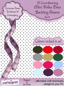 Mini Polka Dot Backing Papers Set 2 Christmas