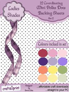 Mini Polka Dot Backing Papers Set 2 Ladies