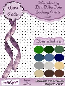 Mini Polka Dot Backing Papers Set 2 Mens