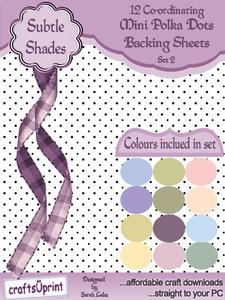 Mini Polka Dot Backing Papers Set 2 Subtle Tones