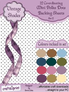 Mini Polka Dot Backing Papers Set 2 Vintage